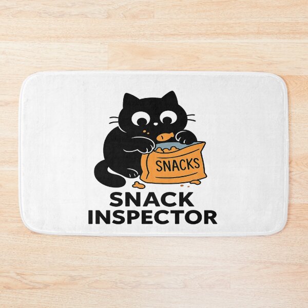 Item preview, Snack Inspector – Curious Black Cat Design designed and sold by TimeloopAU.