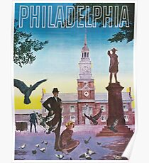 Philadelphia, Independence Hall; Vintage Travel Poster Poster