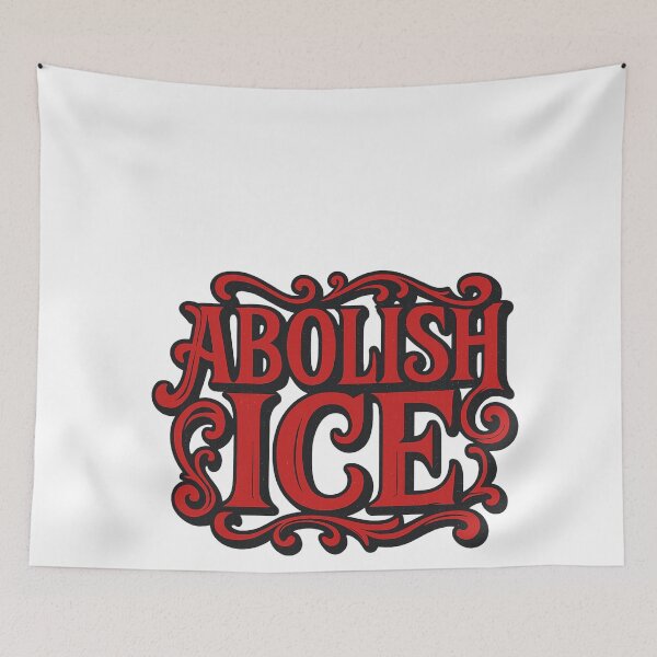 Item preview, Abolish ICE – Red and Black Protest Statement designed and sold by Aryabek.