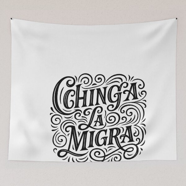 Item preview, Chinga La Migra – Anti-ICE Statement in Gothic Style designed and sold by Aryabek.