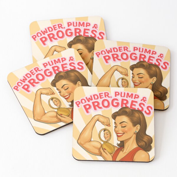 Item preview, Power, Pump & Progress - Vintage Fitness Pin-Up designed and sold by No-Heart.
