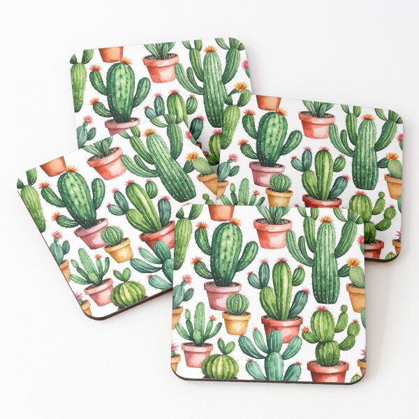 Item preview, Cactus succulents Watercolor watercolour plant flower pink prick spike sharp pattern gifts designed and sold by cheekylorns.