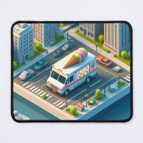 Item preview, 3D Isometric Ice Cream Truck – Realistic Cityscape Art Design designed and sold by ashokreddy343.