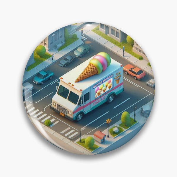 Item preview, 3D Isometric Ice Cream Truck – Realistic Cityscape Art Design designed and sold by ashokreddy343.