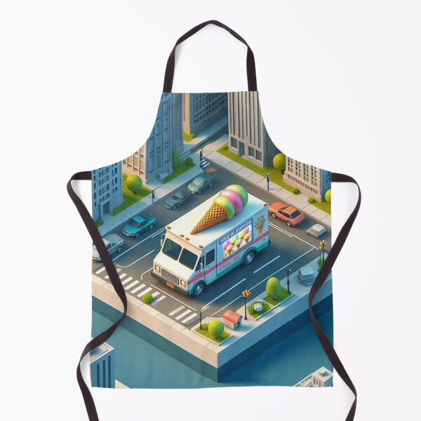 Item preview, 3D Isometric Ice Cream Truck – Realistic Cityscape Art Design designed and sold by ashokreddy343.