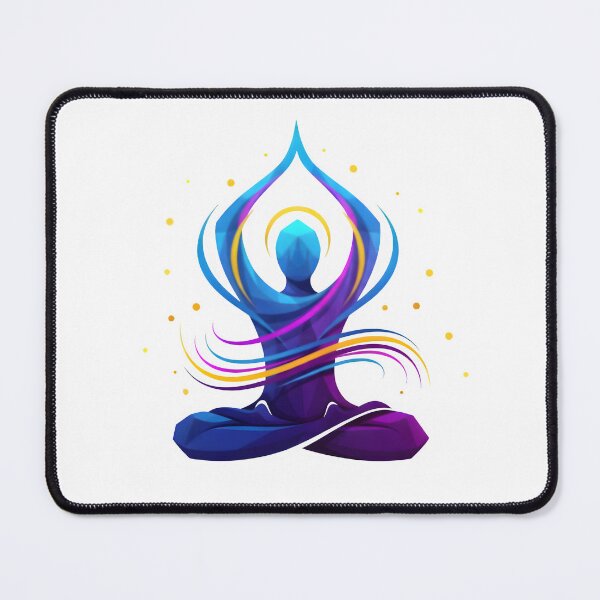 Item preview, Colorful Abstract Yoga Meditation Pose Spiritual Energy Art | International Yoga Day designed and sold by DASK-VIBES.