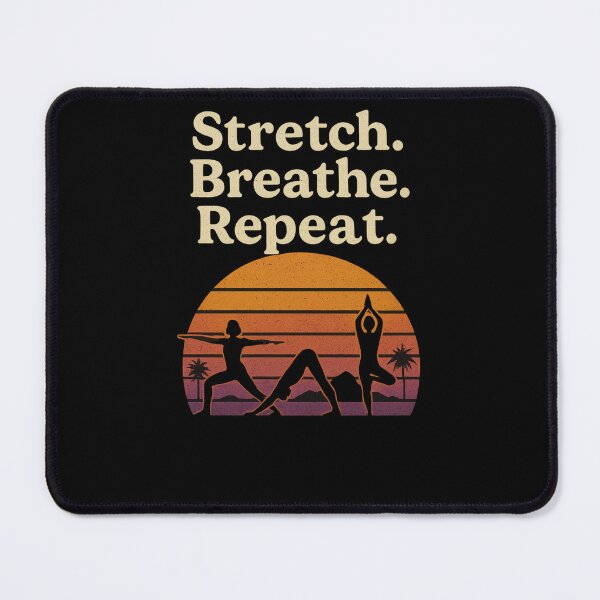 Item preview, Stretch. Breathe. Repeat. – Retro Sunset Yoga designed and sold by PrintHorizonD.