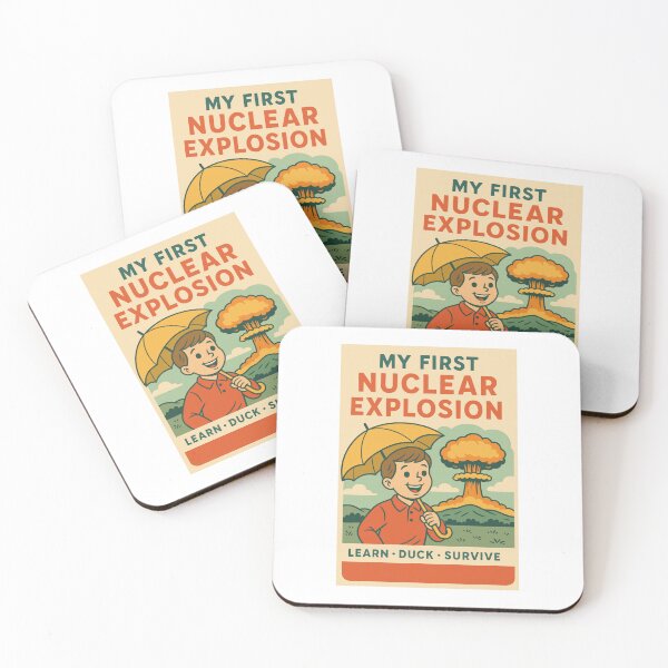 Item preview, Child holding umbrella in front of nuclear explosion, book illustration - Concept of International Day for the Abolition of Nuclear Weapons designed and sold by WIKKI-White.