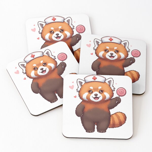 Item preview, Cheerful Red Panda Nurse - Sweet Medical Companion Art designed and sold by k3rstman1.