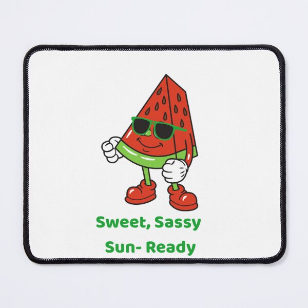 Item preview, Funny Watermelon with Sunglasses – Cute Summer Cartoon with Quote "sweet,sassy, sun ready" designed and sold by B-M-Store.