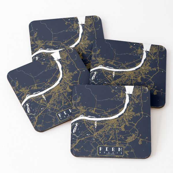 Item preview, Perm City Map of Russia - Gold Art Deco designed and sold by deMAP.