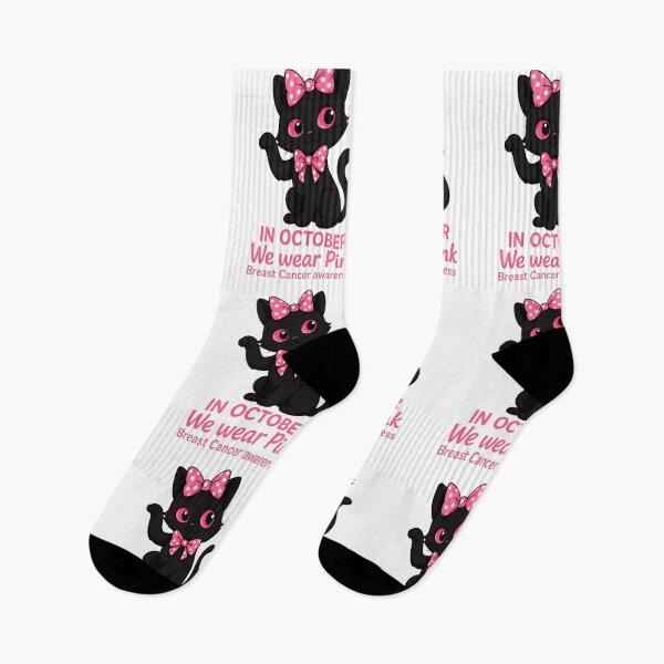 Item preview, Fun Cat Pink Ribbon In October We Wear Pink Breast Cancer 1 designed and sold by cawtoon.