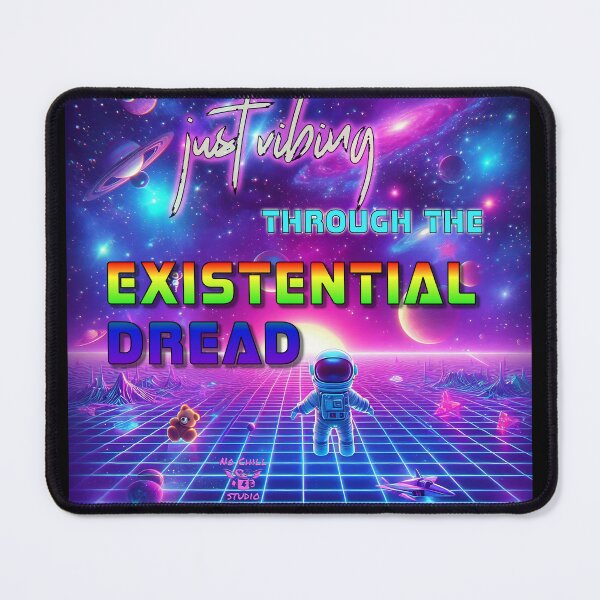 Item preview, Just Vibing Through the Existential Dread – Vaporwave Sarcasm Design designed and sold by N0-Chill-Studio.
