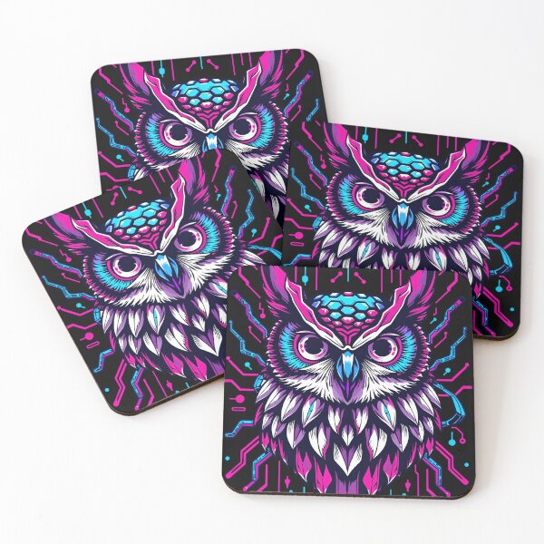 Item preview, Futuristic Owl Head Neon Tech Circuit Art designed and sold by Field-23.