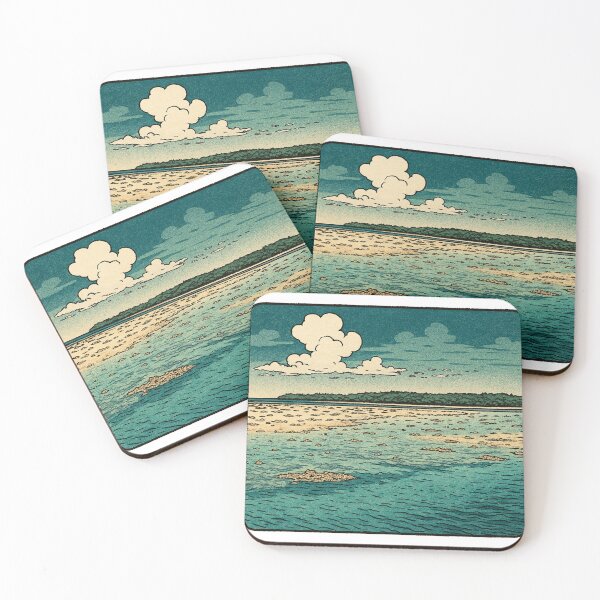 Item preview, Shallow Coral Sea with Floating Clouds | Tranquil Island Horizon - Okinawa Vibe designed and sold by GEEEN.