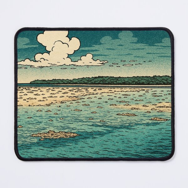 Item preview, Shallow Coral Sea with Floating Clouds | Tranquil Island Horizon - Okinawa Vibe designed and sold by GeEeN.