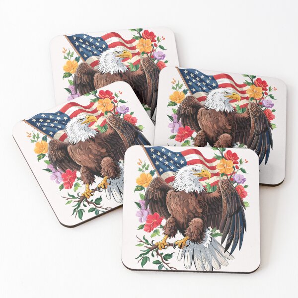 Item preview, Floral Embroidery American Flag Eagle  designed and sold by cawtoon.
