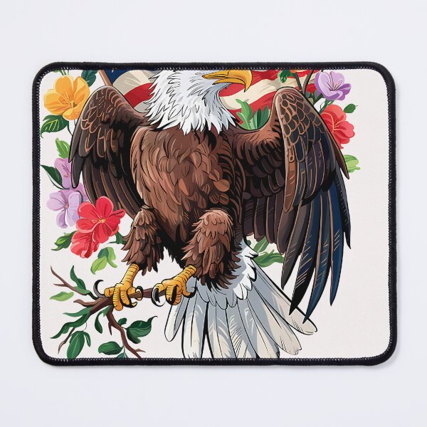 Item preview, Floral Embroidery American Flag Eagle designed and sold by cawtoon.