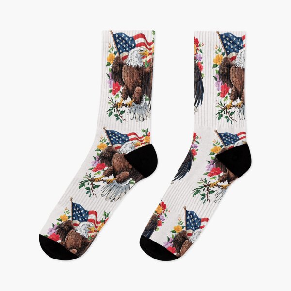 Item preview, Floral Embroidery American Flag Eagle  designed and sold by cawtoon.