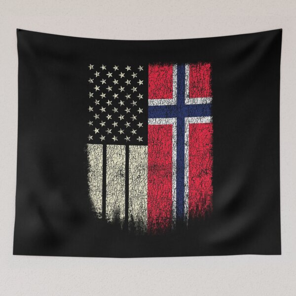 Item preview, Norwegian American Flag Shirt Norway USA Flag Pride T shirt designed and sold by cgocgy.