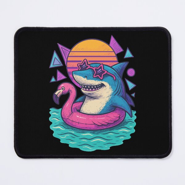 Item preview, Chillin Shark Summer Flamingo Retro designed and sold by TomFrontierArt.