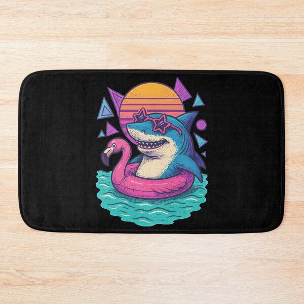 Item preview, Chillin Shark Summer Flamingo Retro designed and sold by TomFrontierArt.