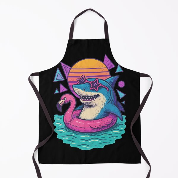 Item preview, Chillin Shark Summer Flamingo Retro designed and sold by TomFrontierArt.