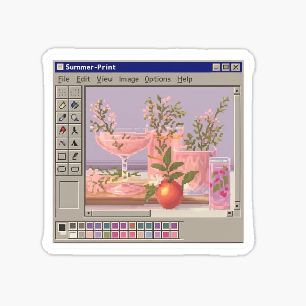 Item preview, Vintage Summer Drinks - Microsoft Paint Pixel art designed and sold by peachesnglow.