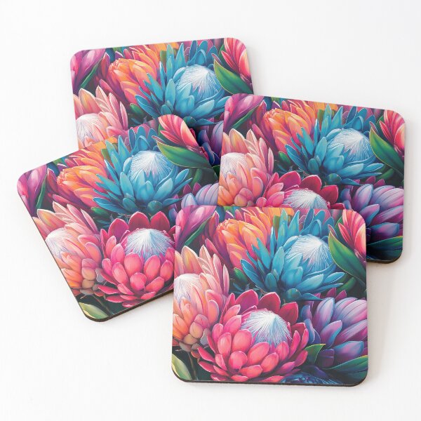 Item preview, Vibrant Protea Blooms in Lush Color Palette designed and sold by Drese-Art.