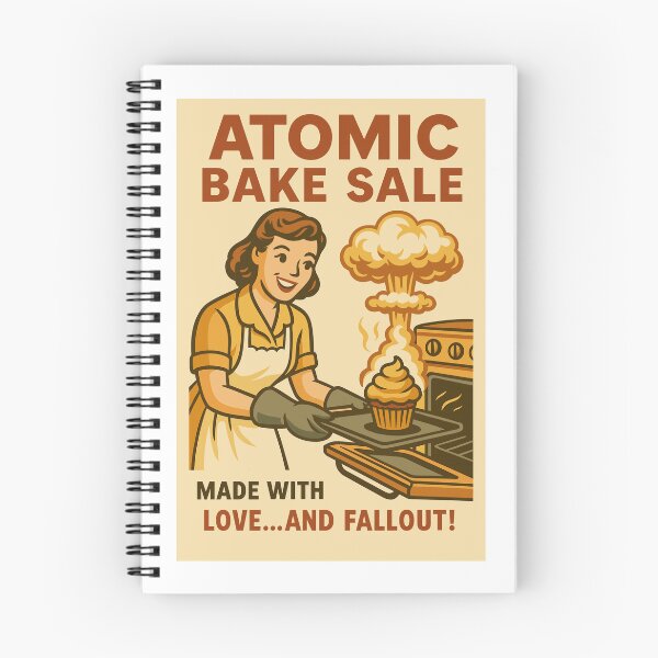 Item preview, Woman serving cupcakes from oven with atomic explosion background   designed and sold by WIKKI-White.