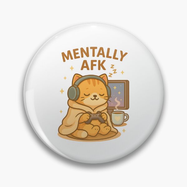 Item preview, Mentally AFK – Cute Sleepy Gamer Cat Kawaii Design designed and sold by ArtbotsGallery.