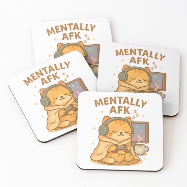 Item preview, Mentally AFK – Cute Sleepy Gamer Cat Kawaii Design designed and sold by ArtbotsGallery.
