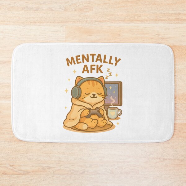 Item preview, Mentally AFK – Cute Sleepy Gamer Cat Kawaii Design designed and sold by ArtbotsGallery.