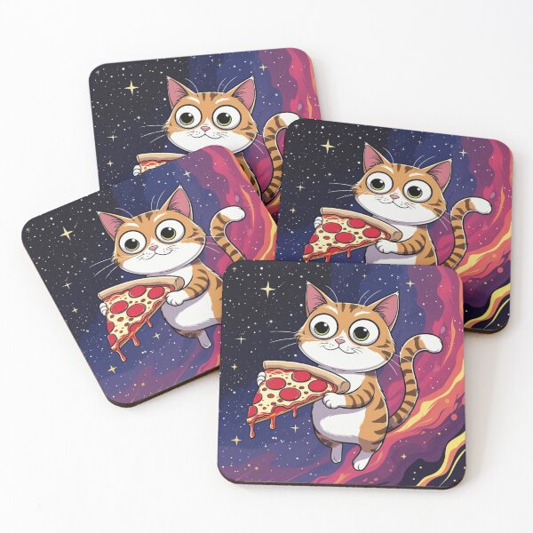 Item preview, ? Space Cat Pizza Party – Cosmic Kitty Cravings designed and sold by CharlieMakes.