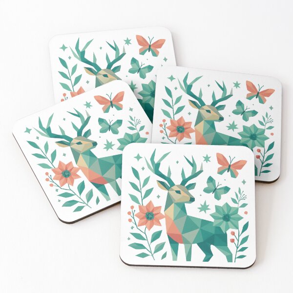 Item preview, Geometric Stag in Soft Tones designed and sold by PrismWild.