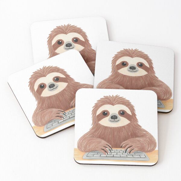 Item preview, Lazy Sloth Using a Computer designed and sold by slothabelle.