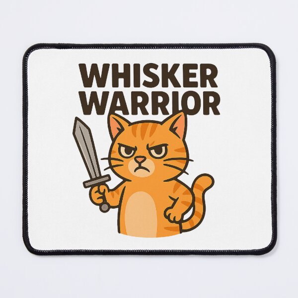 Item preview, Whisker Warrior – Angry Cat with Sword Design designed and sold by FriskySloths.