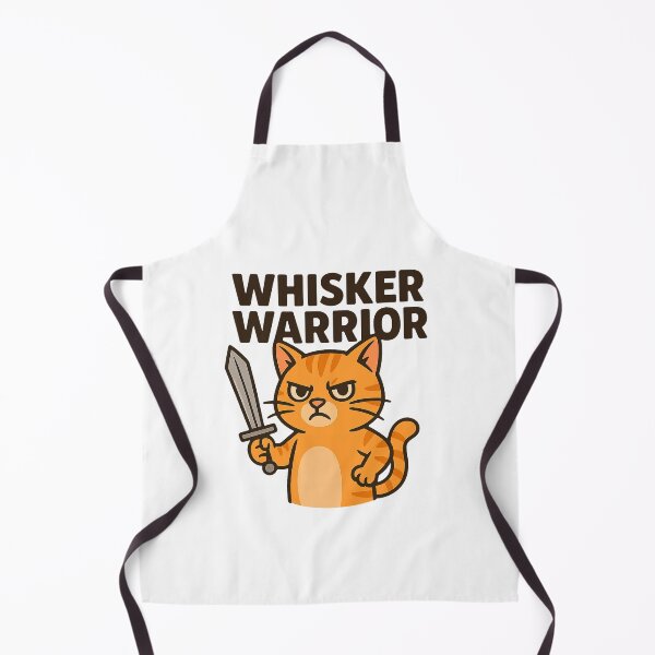 Item preview, Whisker Warrior – Angry Cat with Sword Design designed and sold by FriskySloths.
