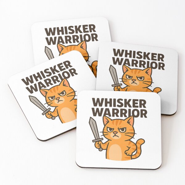 Item preview, Whisker Warrior – Angry Cat with Sword Design designed and sold by FriskySloths.