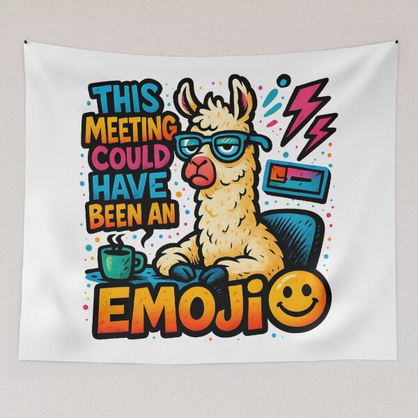 Item preview, This meeting could have been an emoji Llama office humor design designed and sold by FoxyJags.