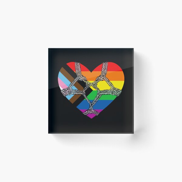 Item preview, Progress Pride Heart - Bondage Shibari - LGBTQIA+ Pride designed and sold by 2nthePink.
