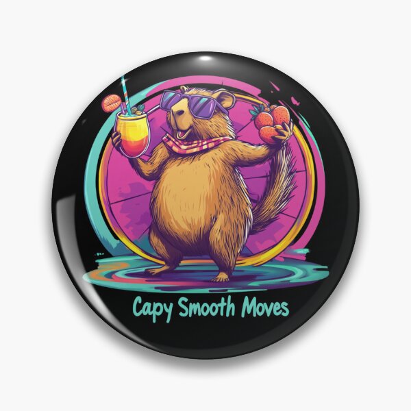 Item preview, Capy Smooth Moves - Retro Hula Hoop Vibes designed and sold by JRprojects.