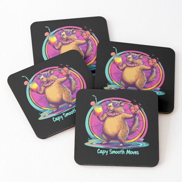 Item preview, Capy Smooth Moves - Retro Hula Hoop Vibes designed and sold by JRprojects.
