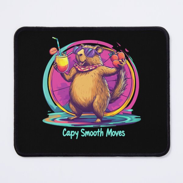 Item preview, Capy Smooth Moves - Retro Hula Hoop Vibes designed and sold by JRprojects.