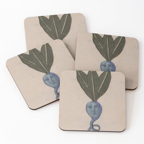 Item preview, Blue Mandrake Medieval Plant Spirit Illustration designed and sold by matchaforest.