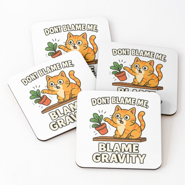 Item preview, Blame Gravity – Funny Cat Knocking Things Over Design designed and sold by FriskySloths.