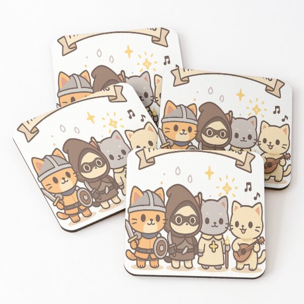 Item preview, Adventuring Cat Party – Kawaii RPG Character Lineup Tee designed and sold by Kromgolcamis.