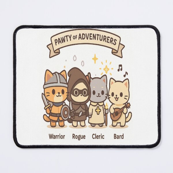 Item preview, Adventuring Cat Party – Kawaii RPG Character Lineup Tee designed and sold by Kromgolcamis.
