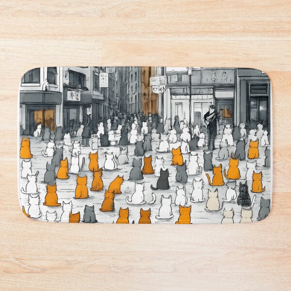 Item preview, Cat Crowd in the City – Whimsical Urban Feline Gathering Illustration designed and sold by Shoot-The-Moon.