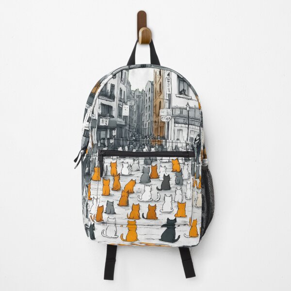Item preview, Cat Crowd in the City – Whimsical Urban Feline Gathering Illustration designed and sold by Shoot-The-Moon.